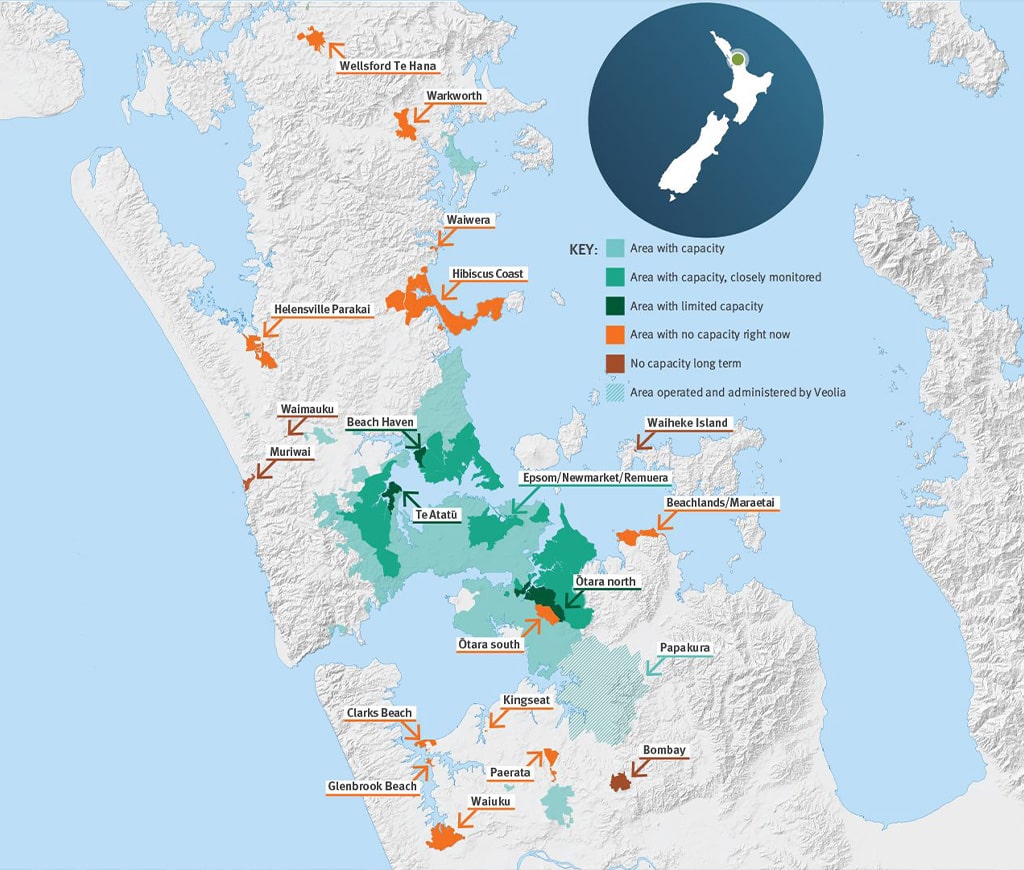 Planning & Infrastructure Update: Watercare Capacity and Plan Change 78 Watercare Capacity Map June 2025 - Planning & Infrastructure Update: Watercare Capacity and Plan Change 78
