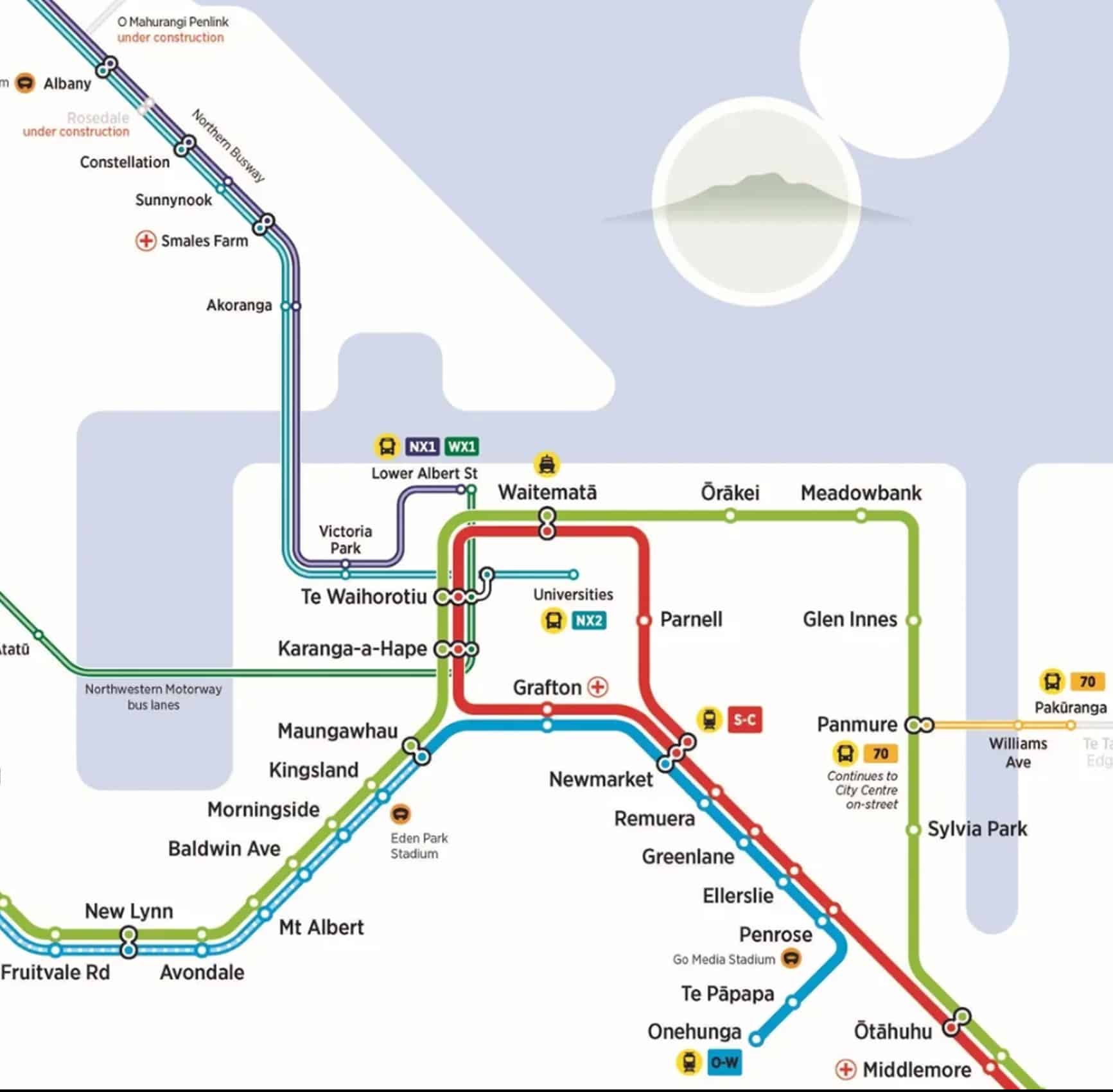 Train stations map auckland 3